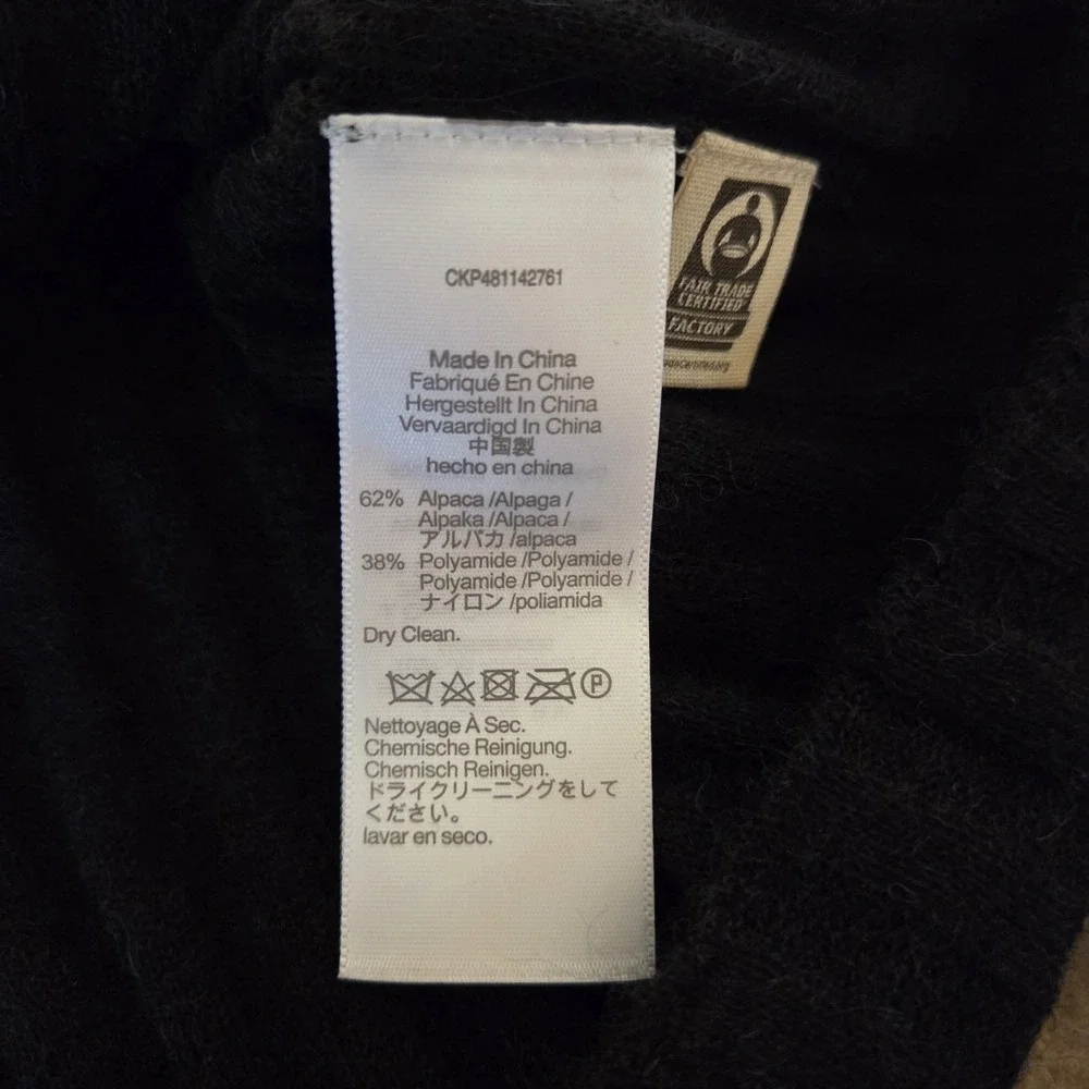 Madewell sz L black lightweight Alpaca Blend Mockneck Sweater Ribbed NWT classic